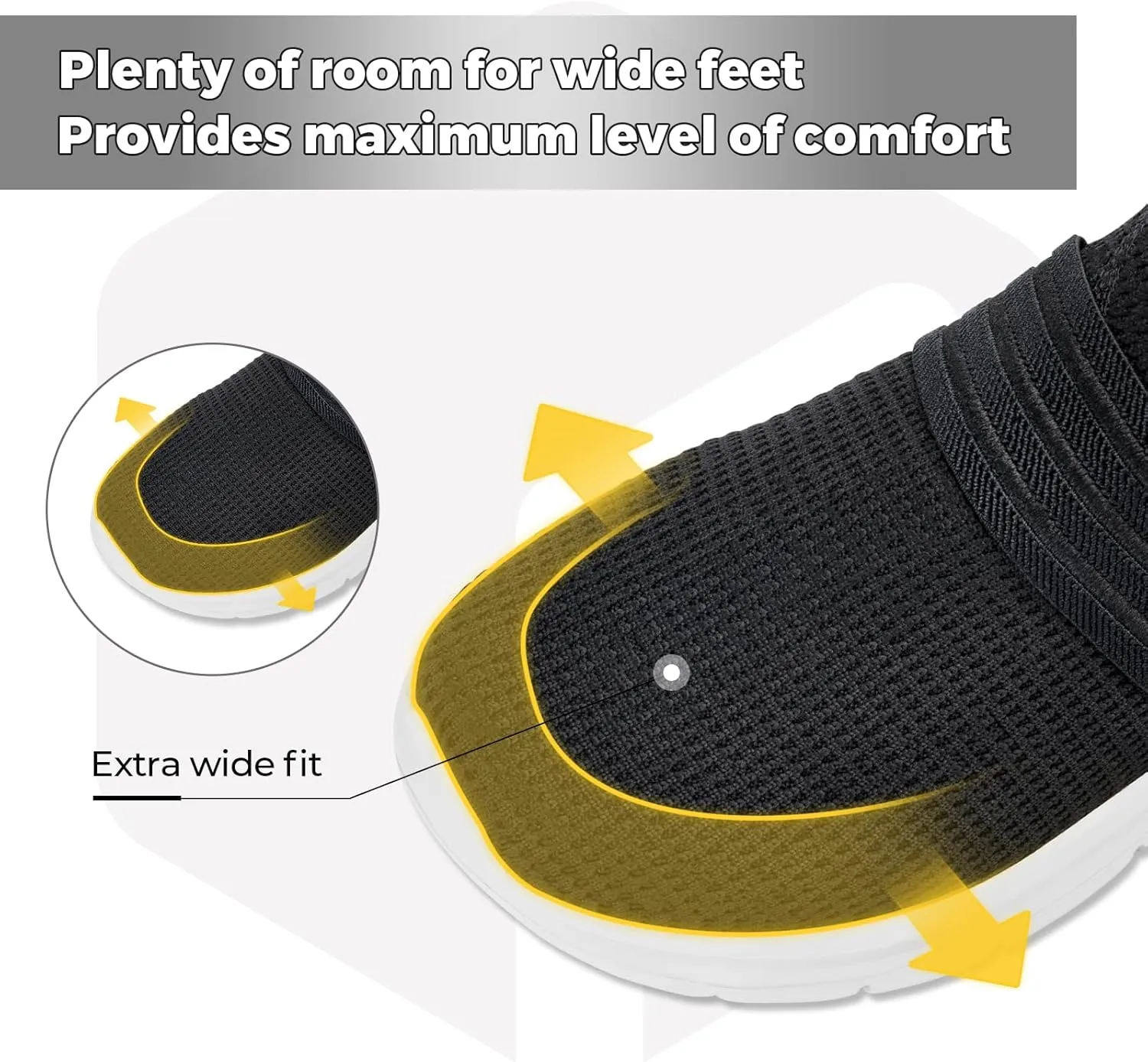 FitVille Mens Slip on Shoes Wide Width Mesh Mens Walking Shoes Wide Lightweight