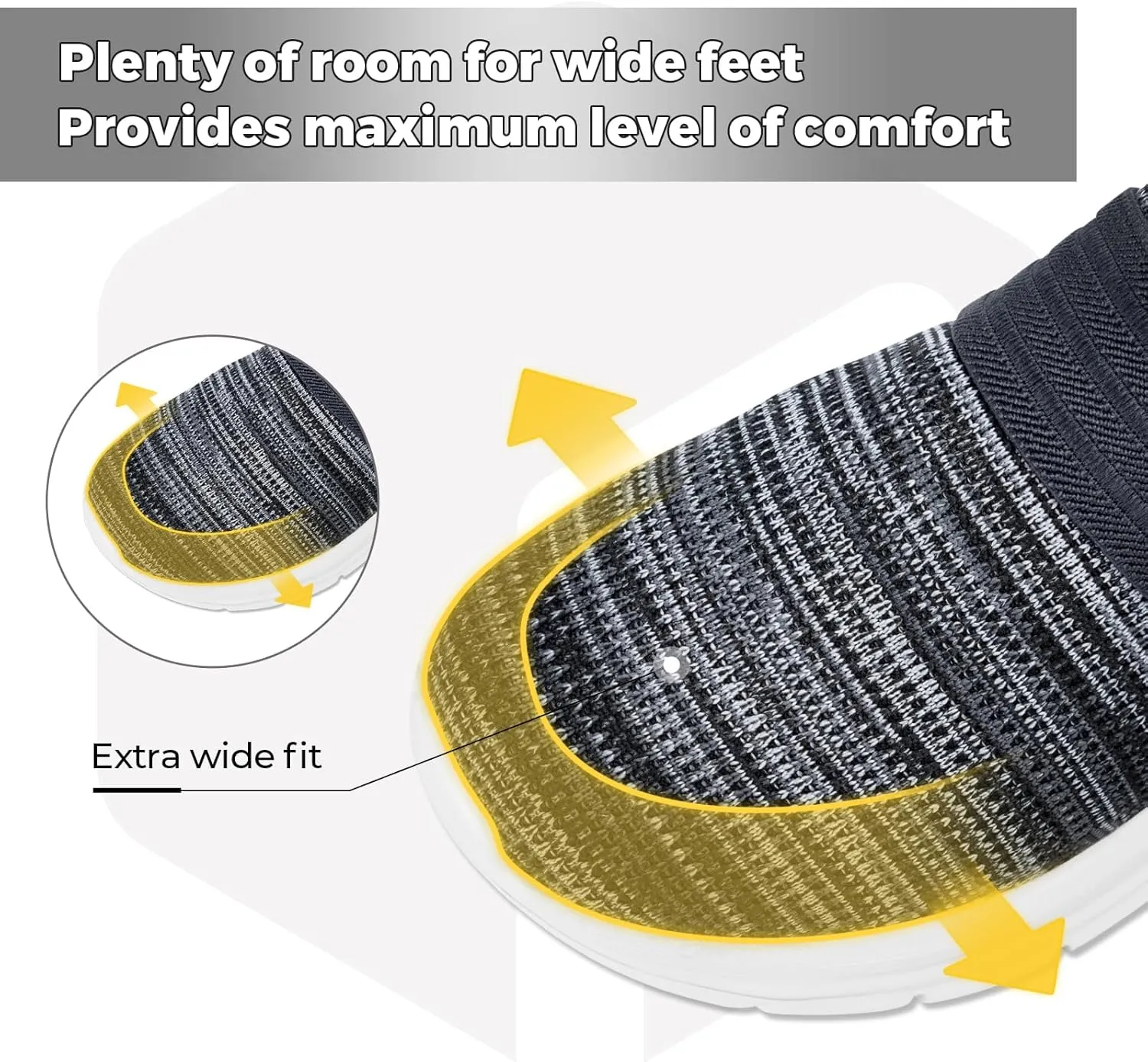 FitVille Mens Slip on Shoes Wide Width Mesh Mens Walking Shoes Wide Lightweight