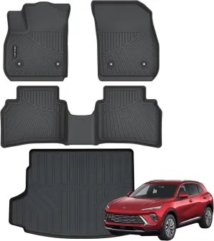 Floor Mats & Cargo Liner for 2021 2022 2023 2024 2025 Buick Envision All Weather Protection TPE Rubber Floor Liners for 2021-2025 Buick Envision Full Set Automotive Mat Accessories, Black