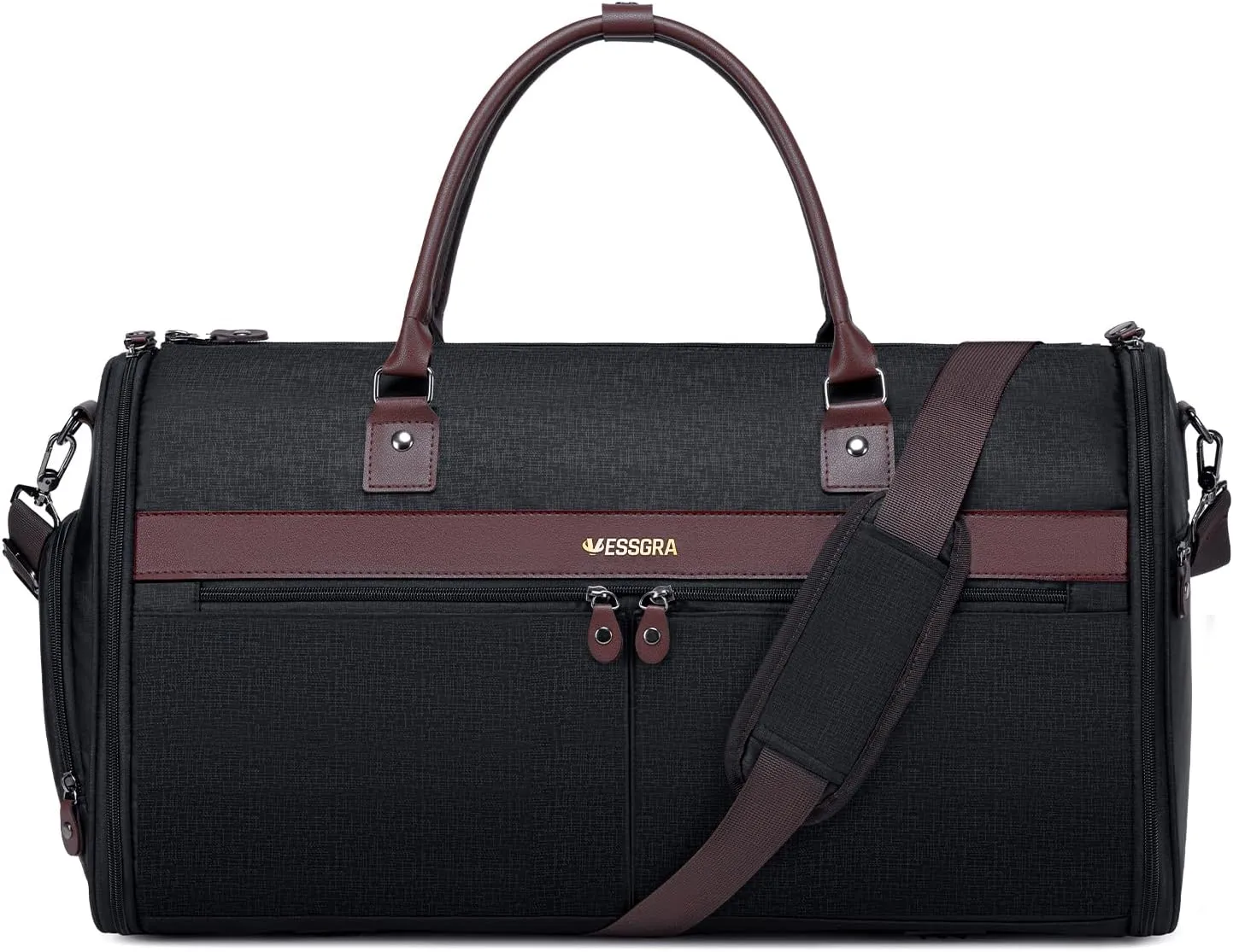 Garment Bags for Travel, Convertible Travel Garment Duffle Bag, Carry On Garment Bag for Men Women with Shoes Compartment, 2 in 1 Suit Bag Travel Duffel Bag with Detachable Shoulder Strap-Black