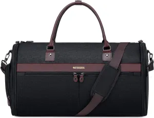 Garment Bags for Travel, Convertible Travel Garment Duffle Bag, Carry On Garment Bag for Men Women with Shoes Compartment, 2 in 1 Suit Bag Travel Duffel Bag with Detachable Shoulder Strap-Black