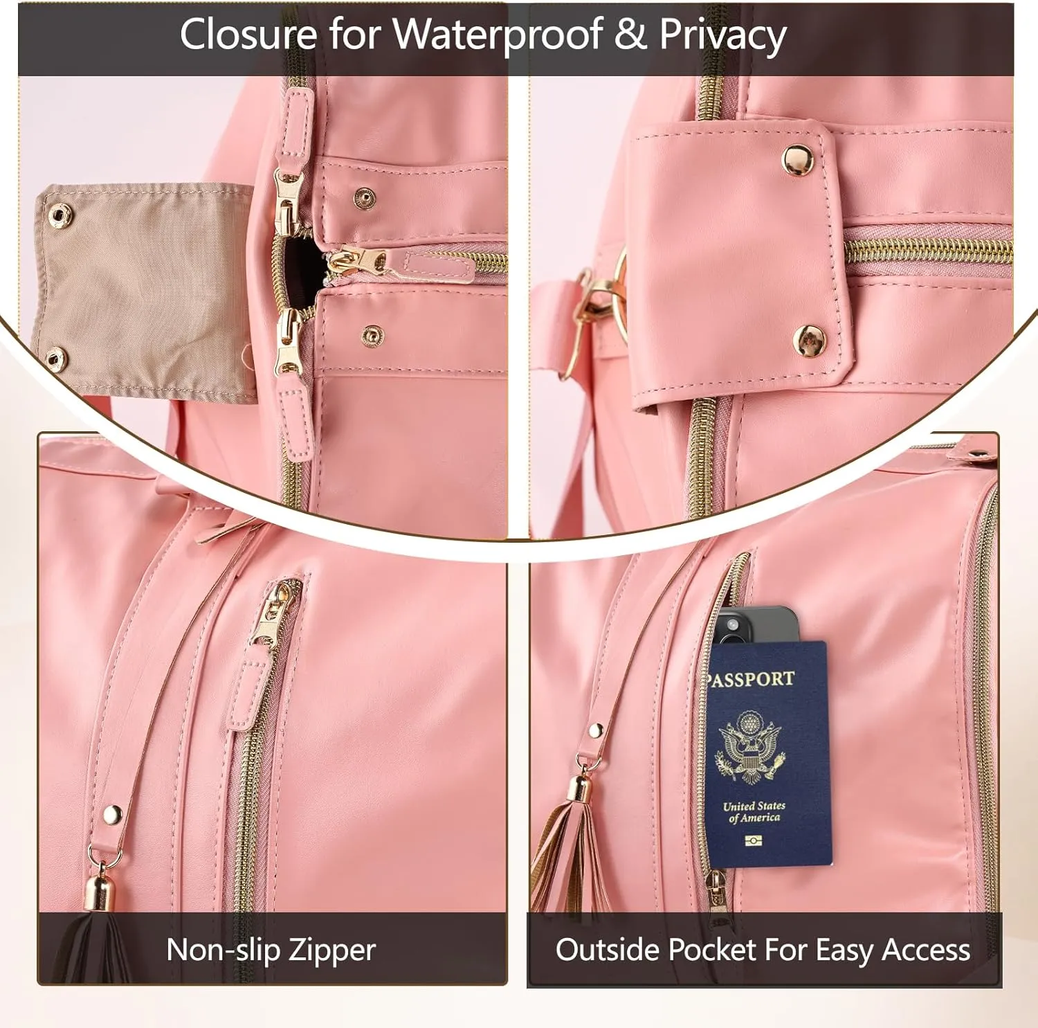 Garment Bags for Travel Duffle, Waterproof Duffle Garment Bag for Travel, 2 in 1 Hanging Suitcase Suit Travel Bags, Garment Bag Duffle Bag Combo, Garment Duffel Bag, Pink Garment Bags for Travel