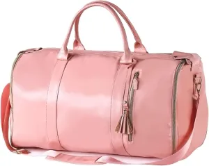 Garment Bags for Travel Duffle, Waterproof Duffle Garment Bag for Travel, 2 in 1 Hanging Suitcase Suit Travel Bags, Garment Bag Duffle Bag Combo, Garment Duffel Bag, Pink Garment Bags for Travel