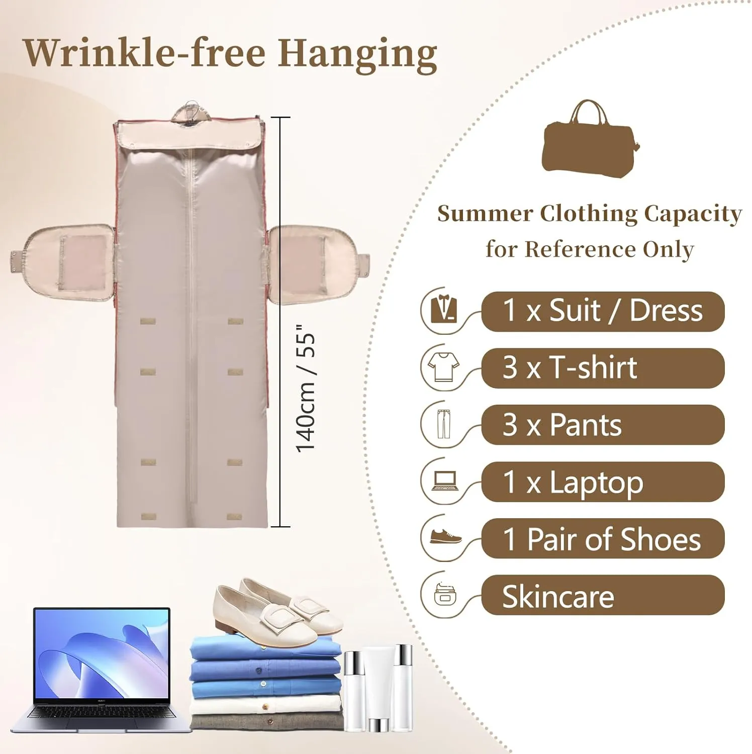 Garment Bags for Travel Duffle, Waterproof Duffle Garment Bag for Travel, 2 in 1 Hanging Suitcase Suit Travel Bags, Garment Bag Duffle Bag Combo, Garment Duffel Bag, Pink Garment Bags for Travel