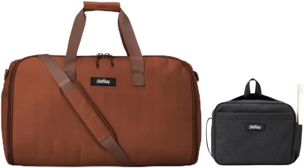 Garment Duffel Bag 45L, Terracotta and Sidecar Toiletry Kit, Shadow