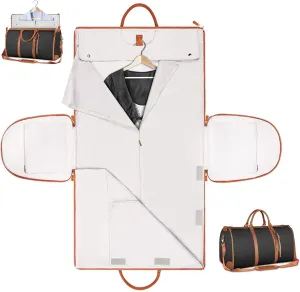 Garment Duffle Bags for Travel,Foldable Garment Duffle Bag,2 in 1 Travel Suit Duffel Bag with Detachable Shoulder Strap for Gift-Black