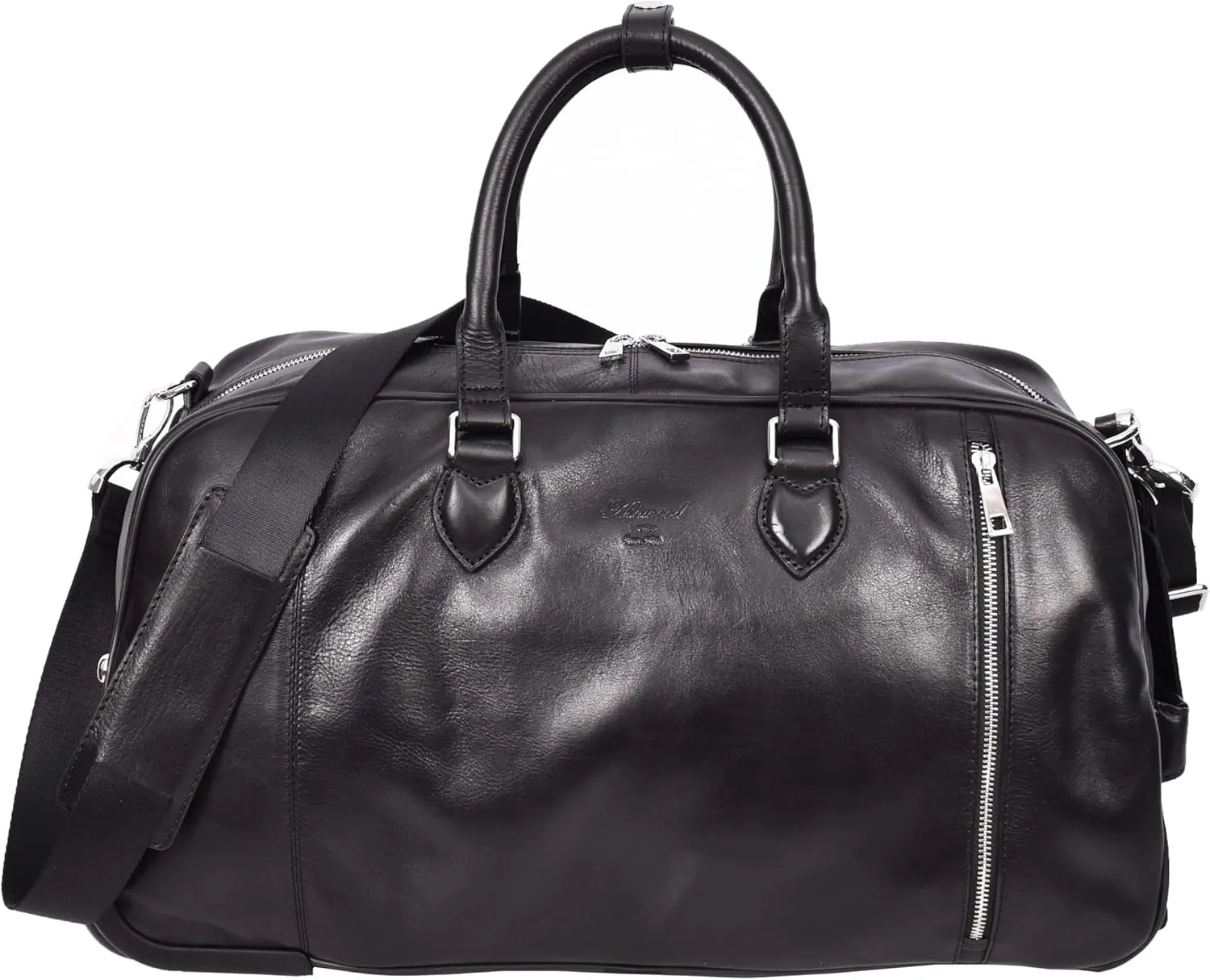Genuine Leather Wheeled Holdall Duffel Weekend Overnight Bag Whitby, Black, L, Wheeled Travel Holdall
