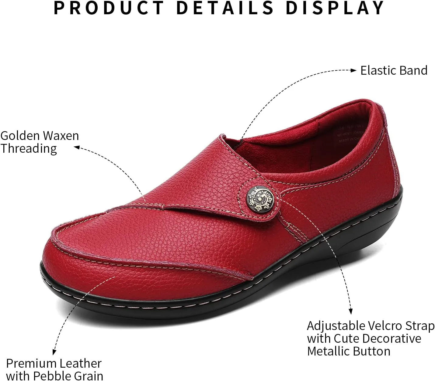 Geoeleph Women's Loafers Casual Slip-Ons Comfort Walking Flats Leather Driving Moccasins