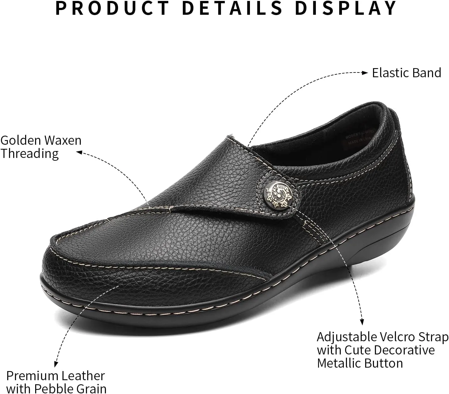 Geoeleph Women's Loafers Casual Slip-Ons Comfort Walking Flats Leather Driving Moccasins