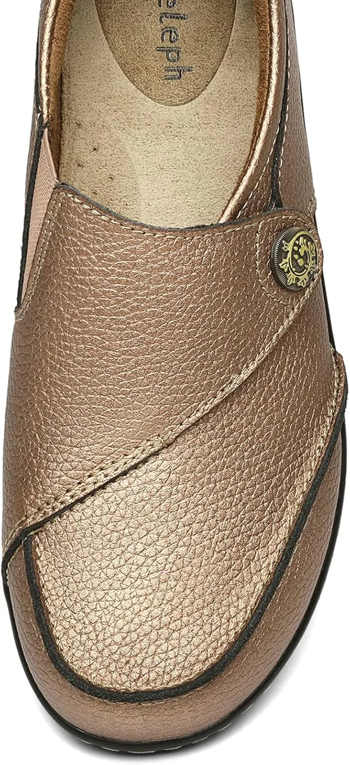 Geoeleph Women's Loafers Casual Slip-Ons Comfort Walking Flats Leather Driving Moccasins