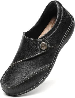 Geoeleph Women's Loafers Casual Slip-Ons Comfort Walking Flats Leather Driving Moccasins