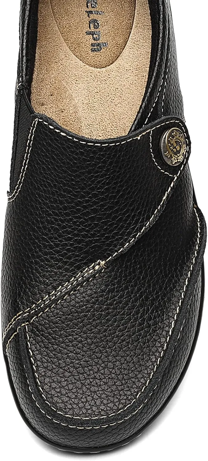 Geoeleph Women's Loafers Casual Slip-Ons Comfort Walking Flats Leather Driving Moccasins
