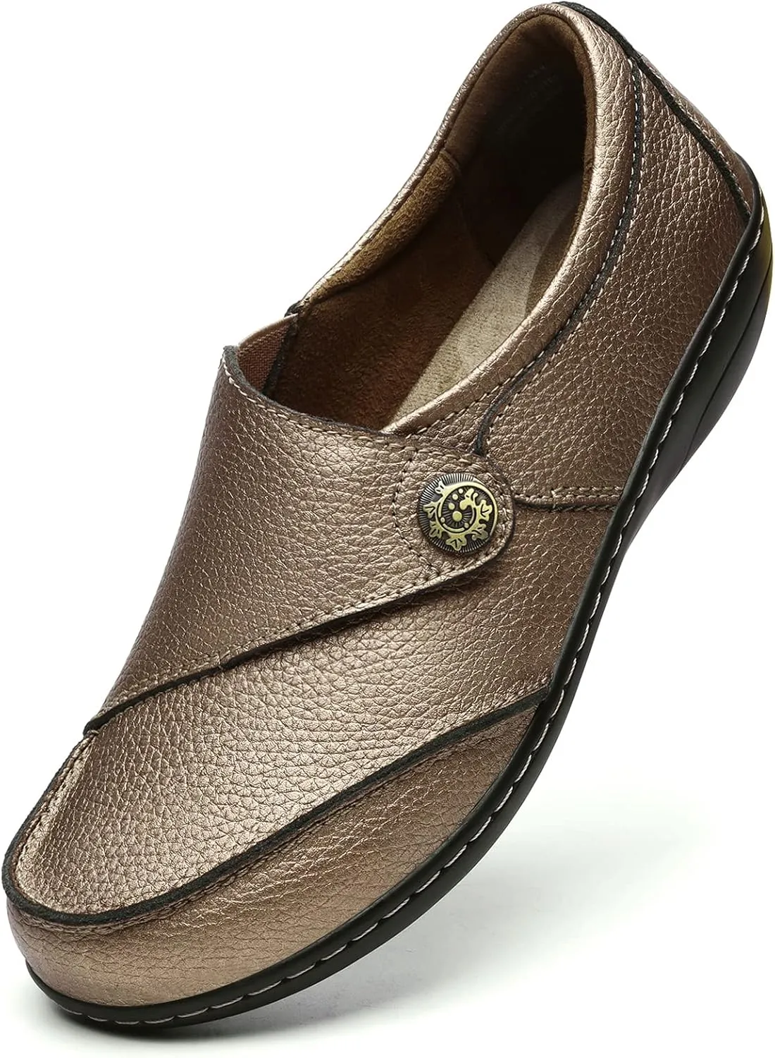 Geoeleph Women's Loafers Casual Slip-Ons Comfort Walking Flats Leather Driving Moccasins