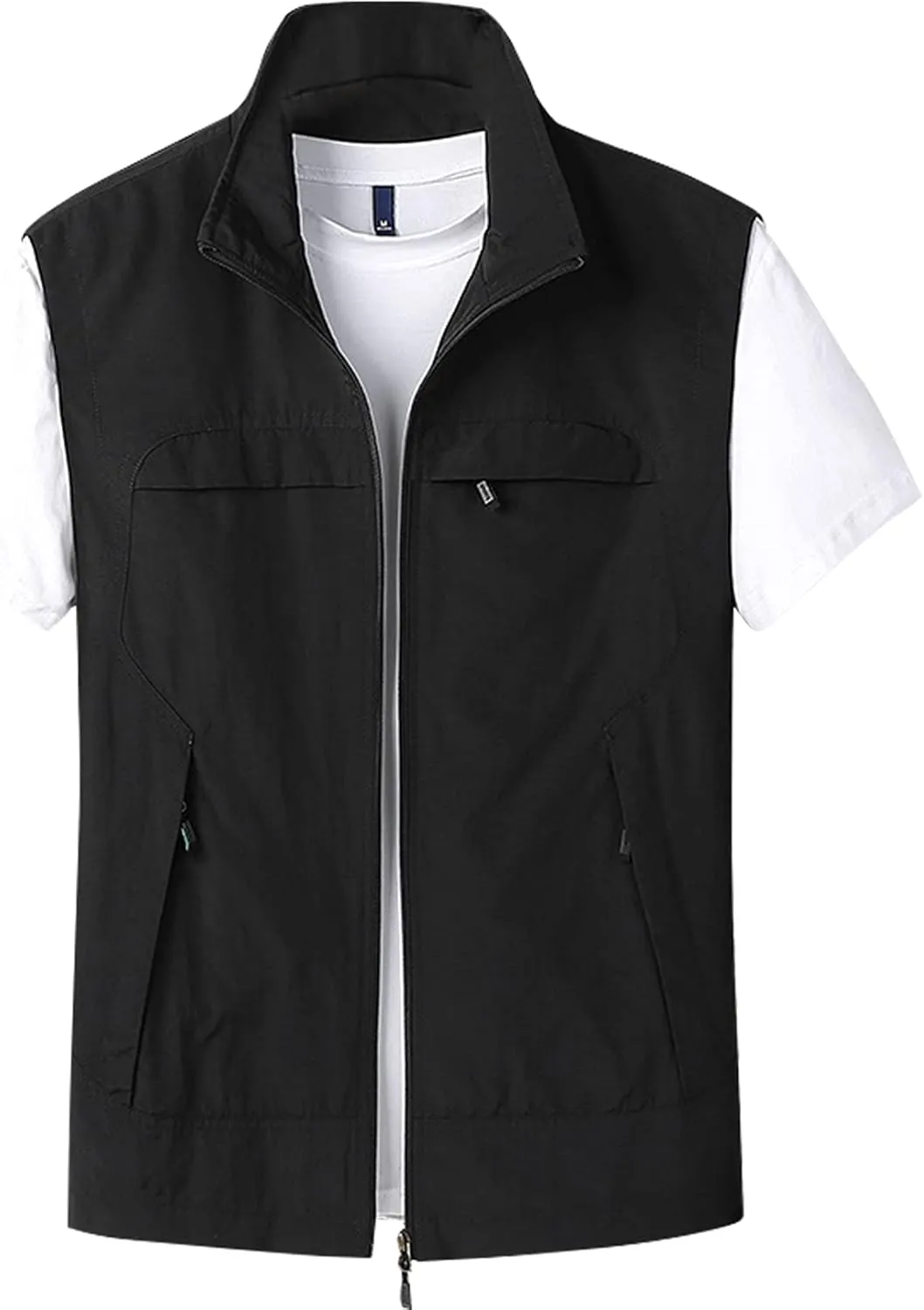 Gihuo Mens Casual Lightweight Travel Vest Summer Utility Safari Vest Sleeveless Jackets for Travel Hiking Fishing