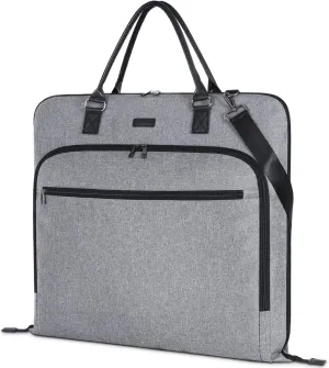 GMAK Travel Garment Bag, Heavy Duty Travel Suit Bag with Zipper Pocket, 47'' Carry on Garment Duffel Bags for Suits, Dresses, Coats, Tuxedos, Travel Essential Storage Tote Bag, Grey