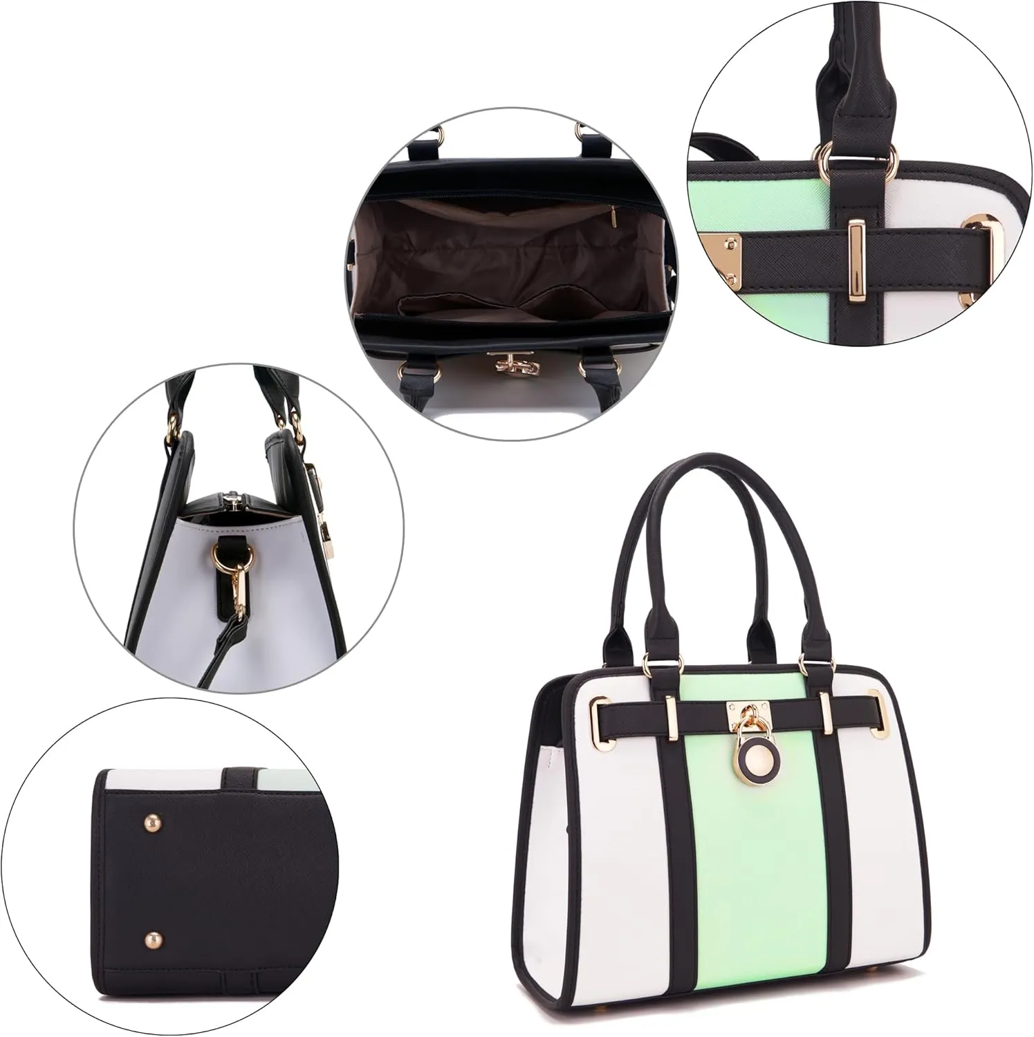Handbags Sets For Women Shoulder Bags Top Handle Work Satchel Tote Purses Set With Matching Wallet 2pcs