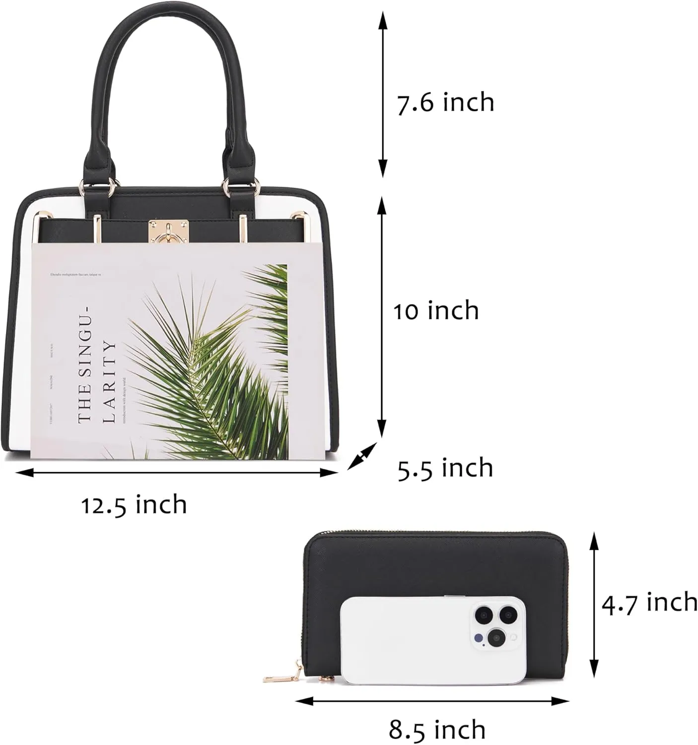 Handbags Sets For Women Shoulder Bags Top Handle Work Satchel Tote Purses Set With Matching Wallet 2pcs