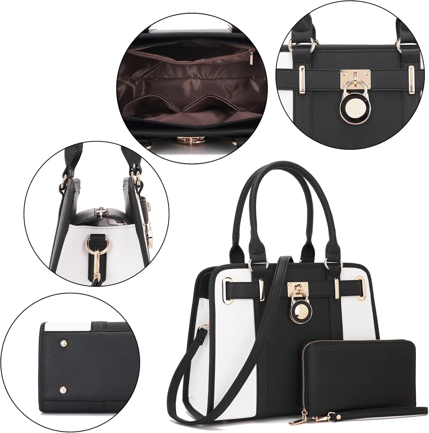 Handbags Sets For Women Shoulder Bags Top Handle Work Satchel Tote Purses Set With Matching Wallet 2pcs