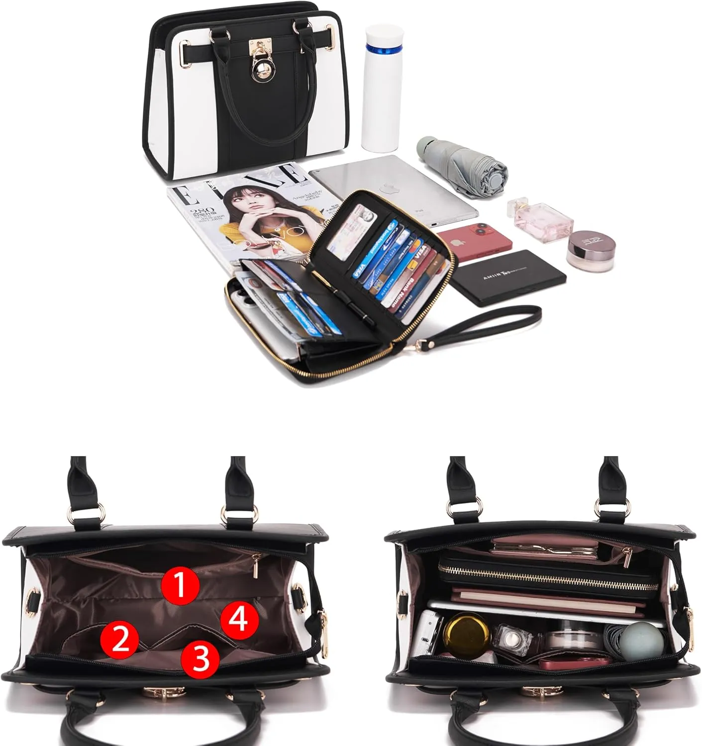 Handbags Sets For Women Shoulder Bags Top Handle Work Satchel Tote Purses Set With Matching Wallet 2pcs