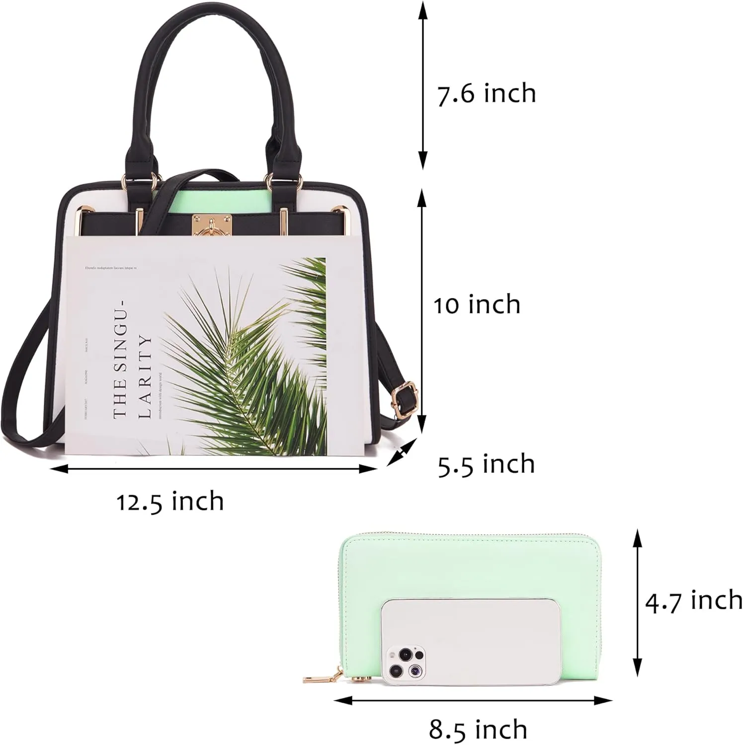 Handbags Sets For Women Shoulder Bags Top Handle Work Satchel Tote Purses Set With Matching Wallet 2pcs