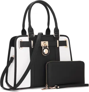 Handbags Sets For Women Shoulder Bags Top Handle Work Satchel Tote Purses Set With Matching Wallet 2pcs