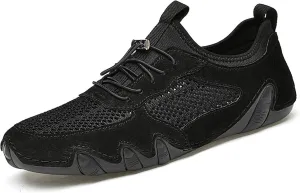 Handmade Men's Casual Driving Shoes - Breathable Mesh Slip-Ons for Walking, Driving & Daily Wear
