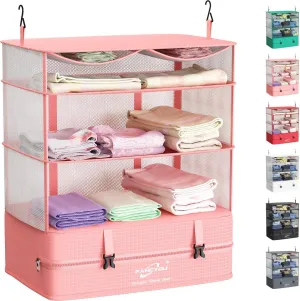 Hanging Packing Cubes for Suitcase Organizer Bags, Upgraded Nylon Fabric Portable Closet 17 * 12 * 24in, Compression Packing and Unpacking In One Step for Business Travel Essentials