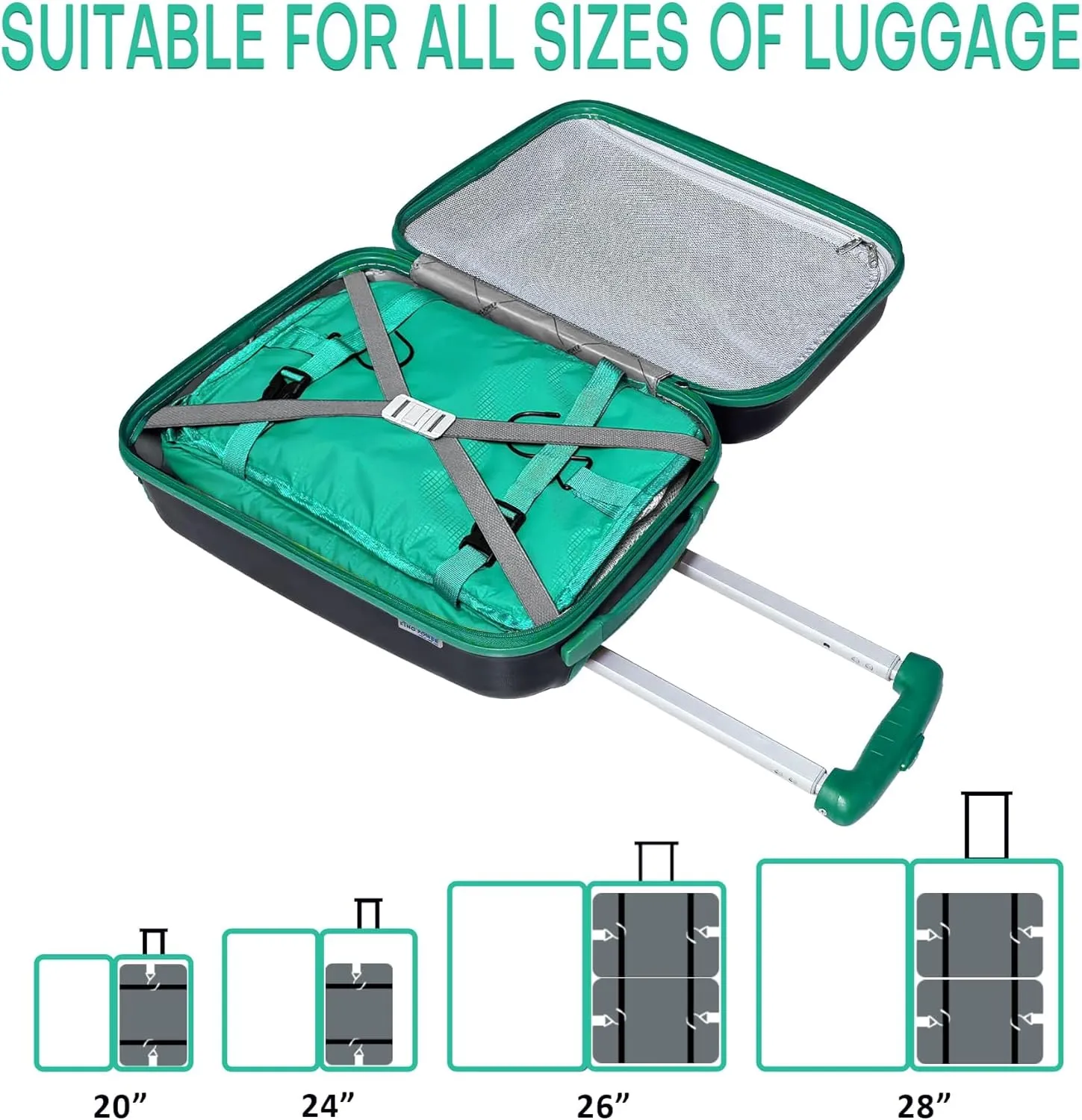 Hanging Packing Cubes for Suitcase Organizer Bags, Upgraded Nylon Fabric Portable Closet 17 * 12 * 24in, Compression Packing and Unpacking In One Step for Business Travel Essentials