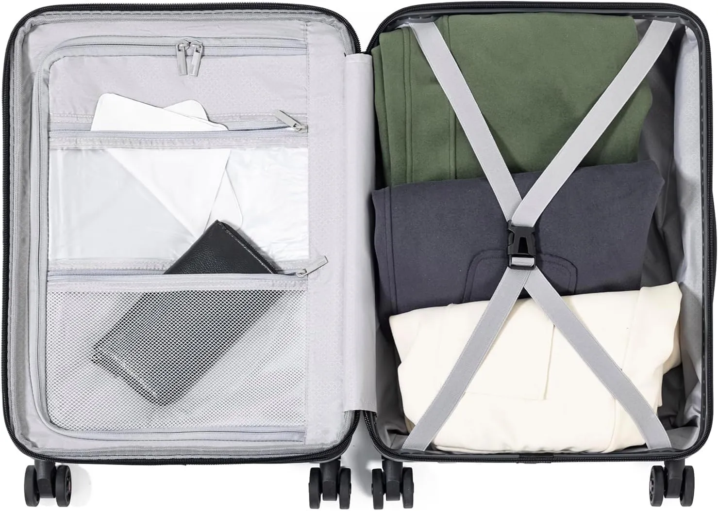 Hardshell Expandable Carry On Luggage with Spinner Wheels 20in 26in Carry On (Sage Green, Carry-On 20-Inch)