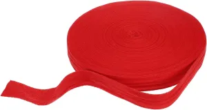 HARFINGTON Cotton Twill Tape Ribbon 1 Inch 50 Yard Herringbone Webbing Tape Roll Bias Binding Tape for DIY Crafts Sewing Gift Wrapping, Red
