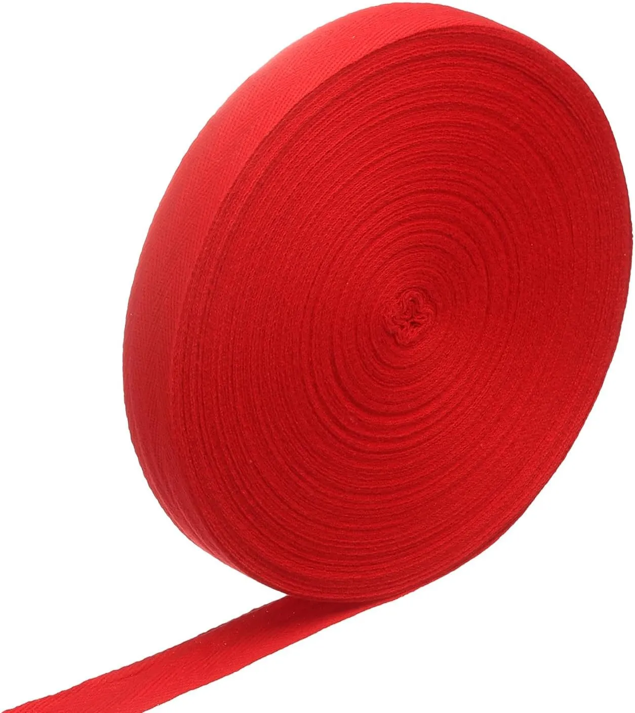 HARFINGTON Cotton Twill Tape Ribbon 1 Inch 50 Yard Herringbone Webbing Tape Roll Bias Binding Tape for DIY Crafts Sewing Gift Wrapping, Red