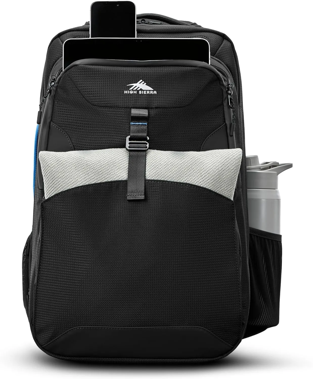 High Sierra Hi-Life 3-in-1 Convertible Wheeled Backpack-Removable Daypack, Stack-It Strap, Adjustable Handle, Black/Blue