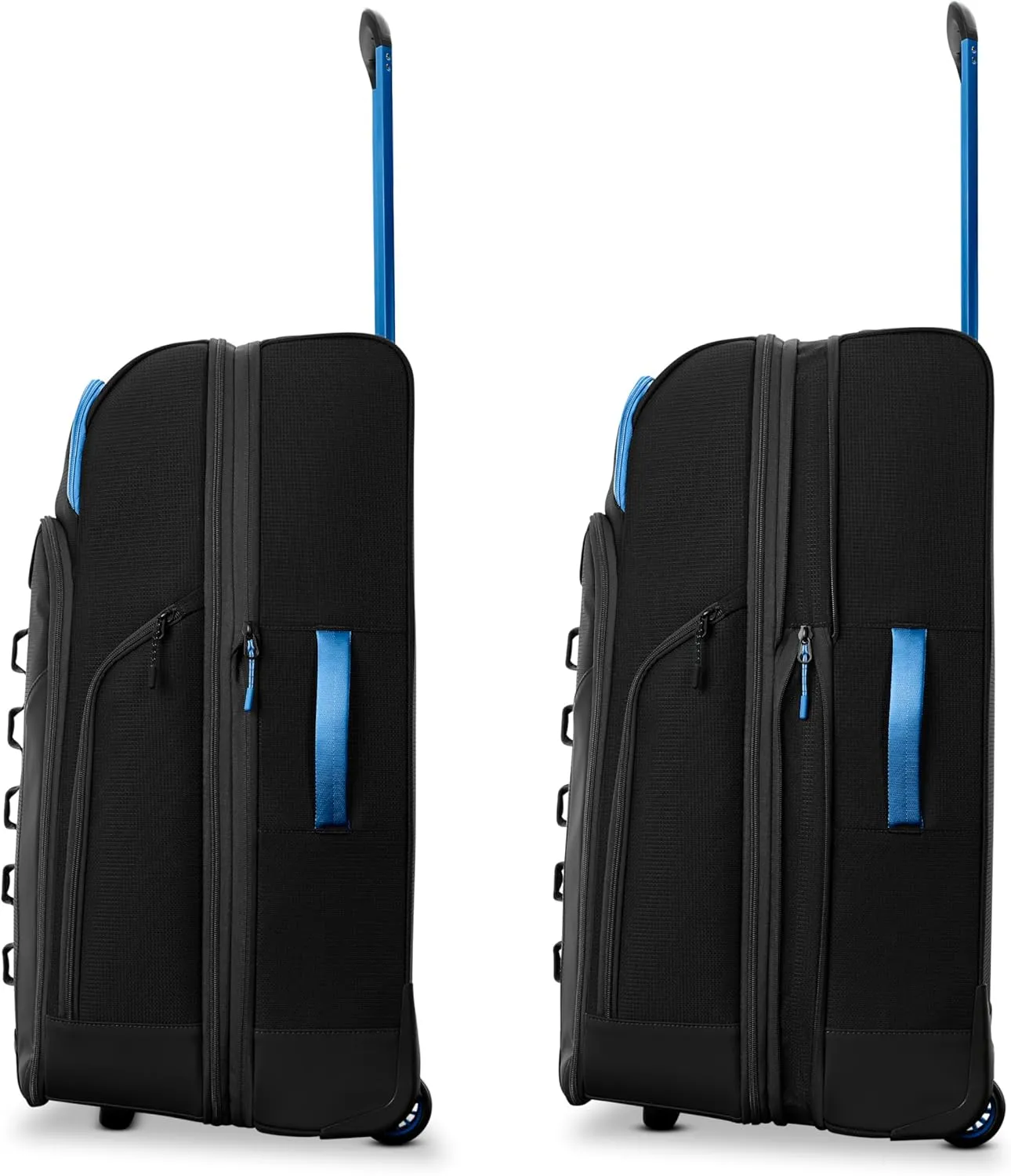 High Sierra Hi-Life 31-Inch Large Wheeled Duffle - Features Smooth Rolling Wheels, WetPak Pockets, Stack-It Strap, Adjustable Handle, Fleece Pocket, Padded Laptop Sleeve, Expandable - Blue/Black