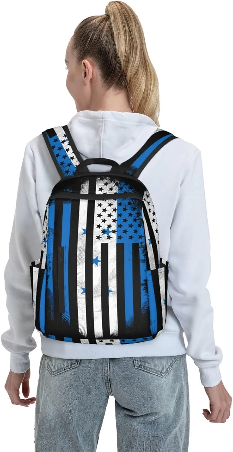 Honduran American Flag Casual Backpacks Large Capacity Laptop Backpack Sports Fitness Rucksack Travel Carry-On Daypack Work Bag for Outdoor Camping