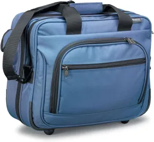 Hopkins Wheeled Home Healthcare Bag for Medical Professionals. 17 inches x 7 inches x 13 inches, Blue