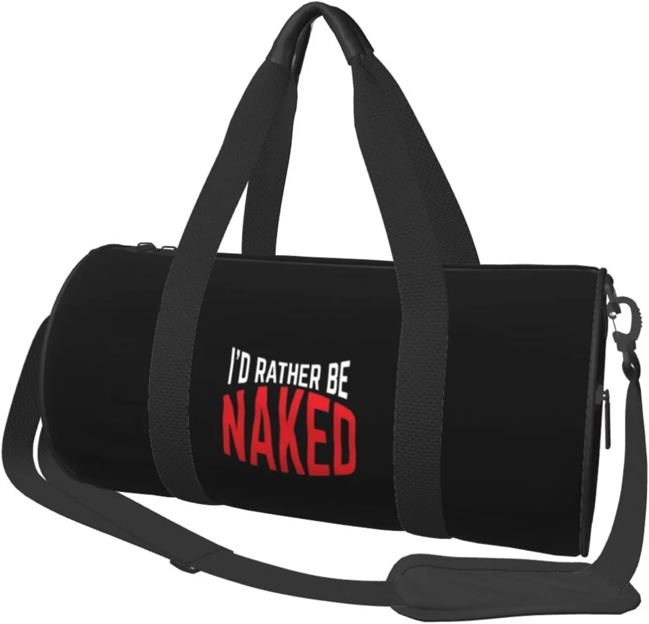 I'd Rather Be Naked Convertible Garment Bag with Shoulder Strap, Carry on Garment Duffel Bag for Men Women - Rolling Foldable for Travel Luggage Bags (Black)