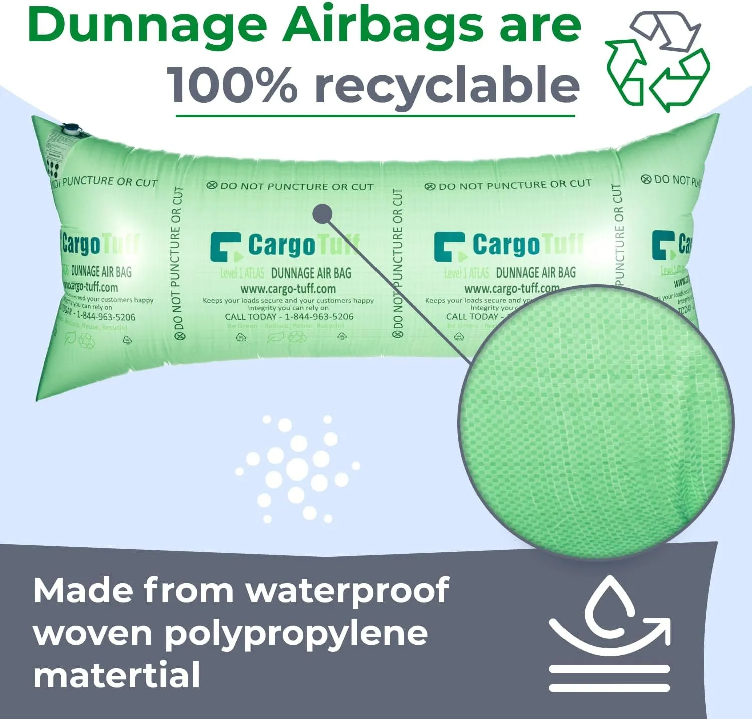 IDL Packaging 36" x 84" Dunnage Airbags, Woven Polypropylene, Level 1 - Fill The Void in Trucks and Intermodal Shipments, Reusable - Cargo Securing Solution for Container Stuffing