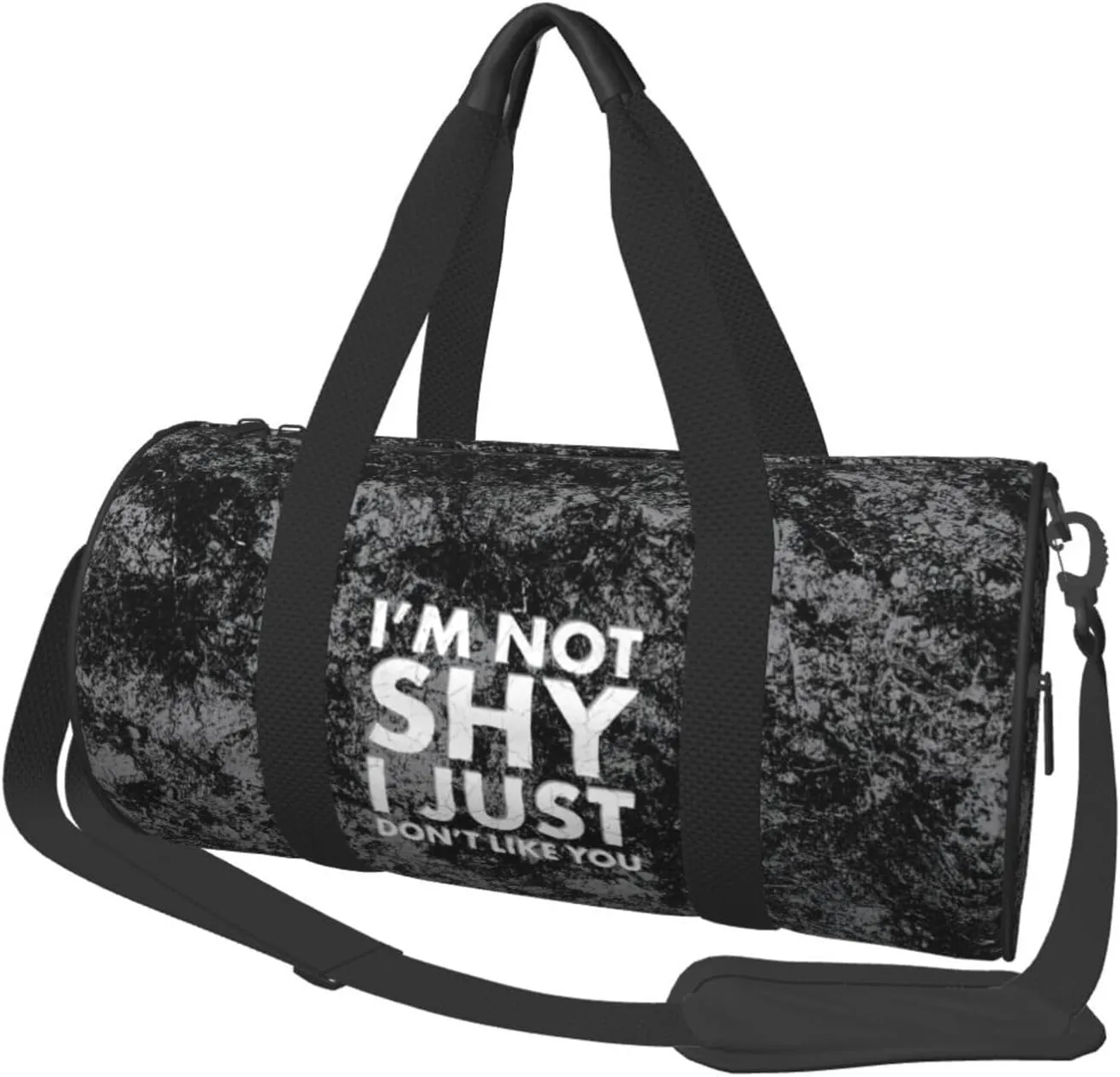 I'm Not Shy I Just Don't Like You Convertible Garment Bag with Shoulder Strap, Carry on Garment Duffel Bag for Men Women - Rolling Foldable for Travel Luggage Bags (Black)