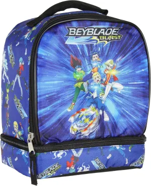 INTIMO Beyblade Burst Spinner Top Anime Characters Dual Compartment Insulated Lunch Box Bag Tote