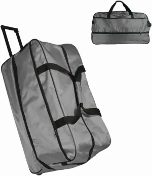 Ironbar Duffle Bag Travel Suitcase Large Foldable Expandable, Sports Gym Tote Bag, Carry On Weekender Men Women Unisex Black (Gray)