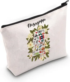 JNIAP Mississippi Favorite Gift Mississippi State Map Cosmetic Bag Mississippi Home Gift (Mississippi Bag)