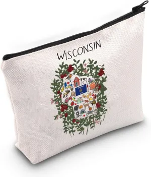 JNIAP Wisconsin Home Gift Wisconsin State Cosmetic Bag Wisconsin Nature Hiking Camping Gift (Wisconsin Bag)