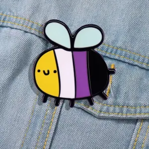 Kawaii Non-Binary Bee Brooch 🐝✨ | Cute Animal Pin for Fashion Lovers 🎒 | Unique Jewelry Gift for Friends & Family 💖
