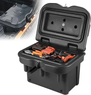 KEMIMOTO UTV Bed Storage Box 5.5GAL Compatible with Polaris Ranger 1000/XP 900 570 500 General 1000 4 2016 2017 2018 2019 2020 2021 2022 2023 2024 2025, Low-Density Polyethylene Cargo Storage Box