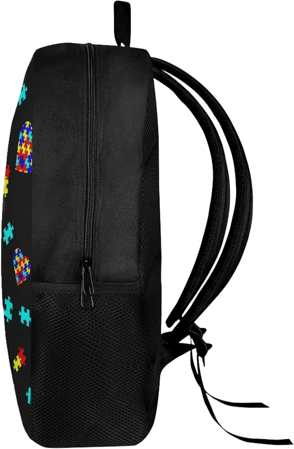 Kids Backpack Print School Bookbag Travel bag for Elementary Students Teens Girls Boys (Autism Awareness Puzzle Pieces Heart)