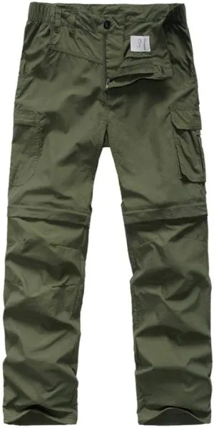 Kids' Cargo Pants, Boy's Casual Outdoor Quick Dry Waterproof Hiking Climbing Convertible Trousers