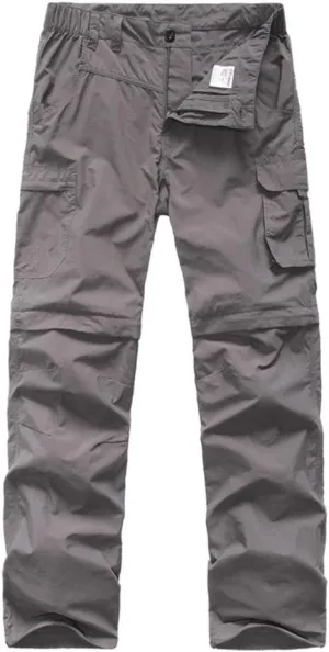 Kids' Cargo Pants, Boy's Casual Outdoor Quick Dry Waterproof Hiking Climbing Convertible Trousers