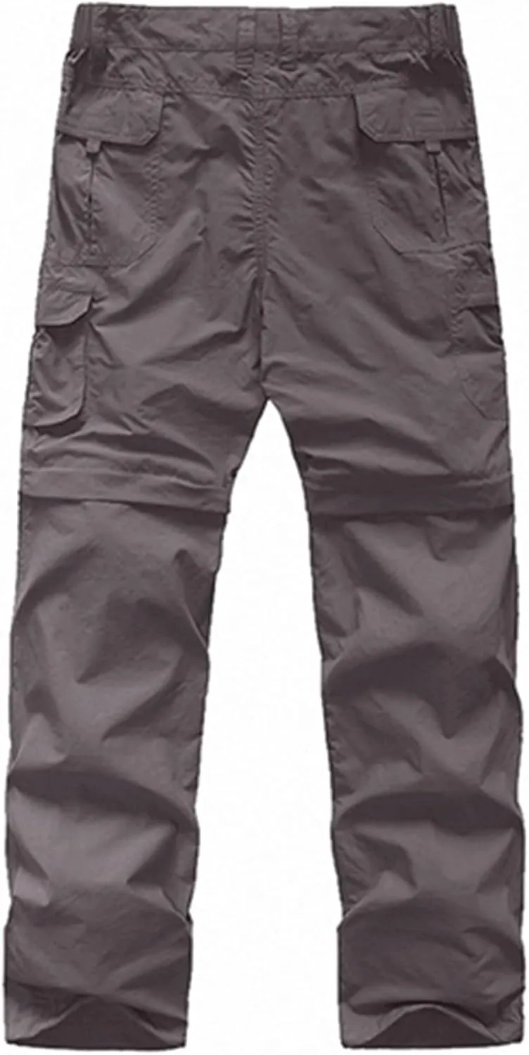 Kids' Cargo Pants, Boy's Casual Outdoor Quick Dry Waterproof Hiking Climbing Convertible Trousers