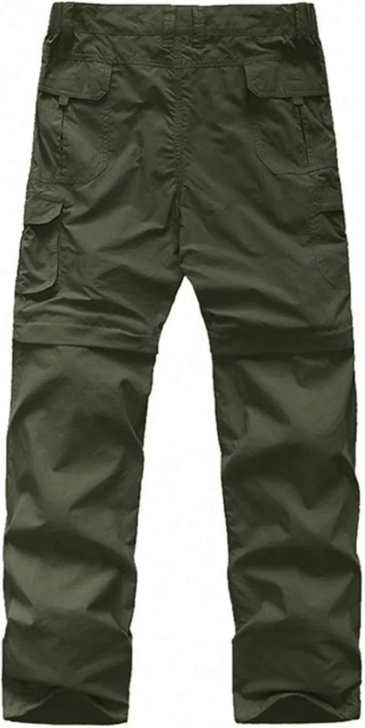 Kids' Cargo Pants, Boy's Casual Outdoor Quick Dry Waterproof Hiking Climbing Convertible Trousers