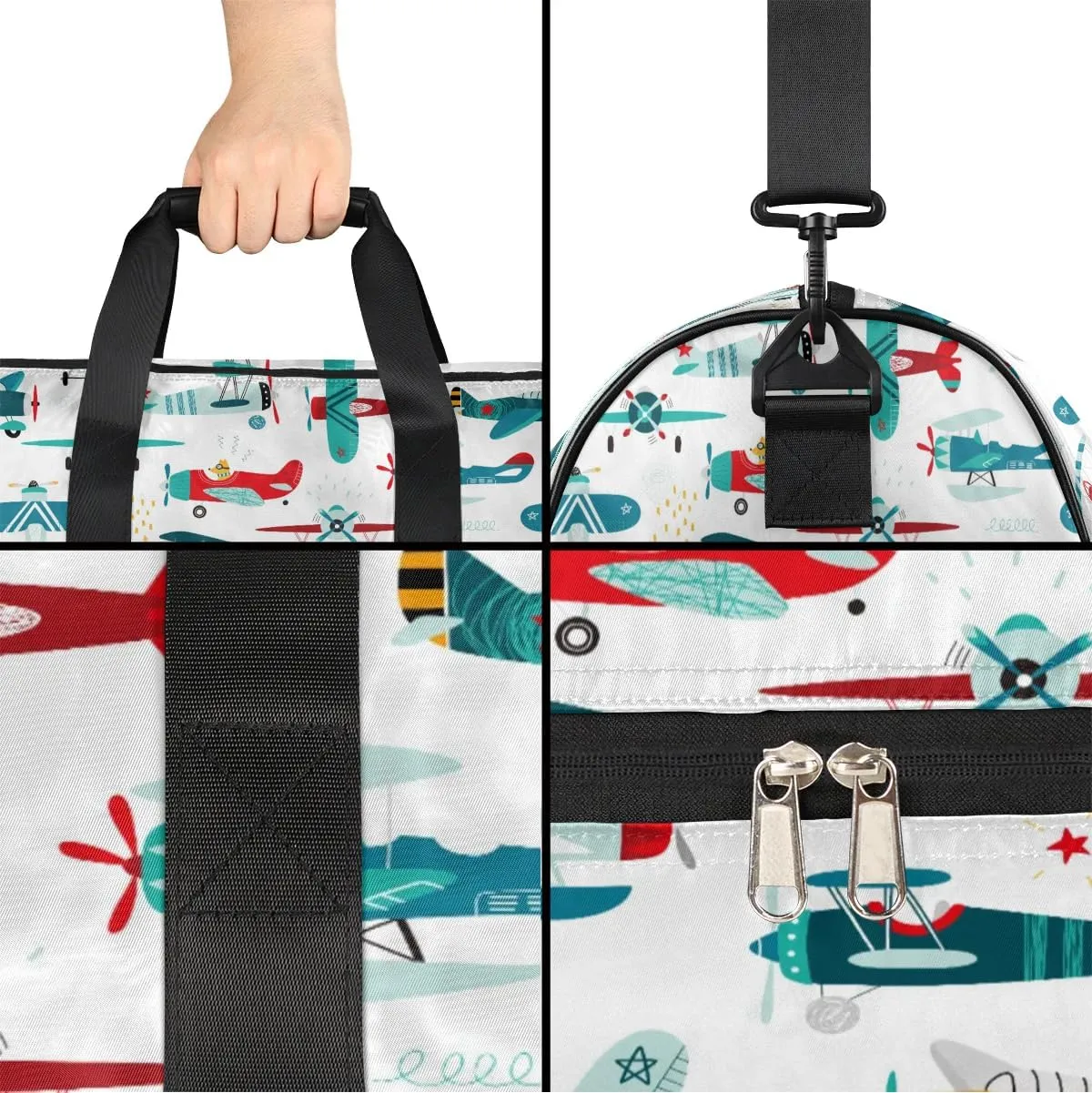 Kids Overnighter Duffel Bags for Boys Girls, Airplane Carry-On Size Sports Gym Bag with Shoe Compartments for School Practice or Overnight Travel Weekender Sleepover Tote Bag